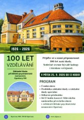 100 let školy - pozvánka